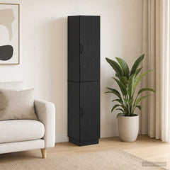 Cabinet Set 2 pcs Engineered Wood Black