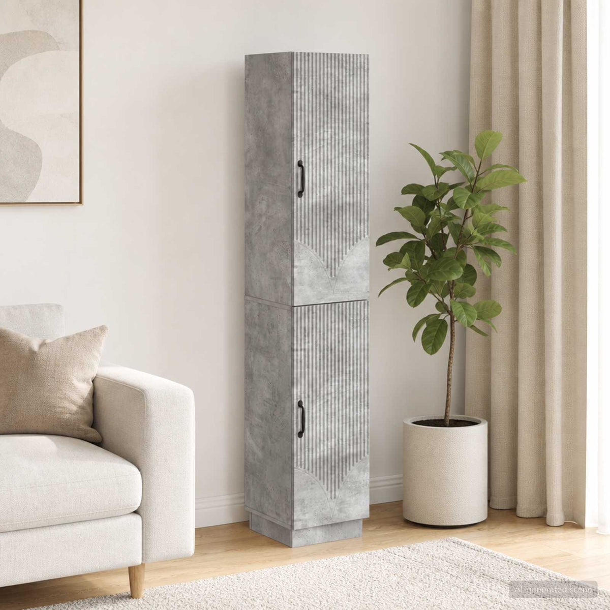 Cabinet Set 2 pcs Engineered Wood Concrete grey