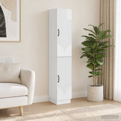 Cabinet Set 2 pcs Engineered Wood High gloss white