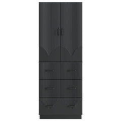 vidaXL Cabinet Set 2 pcs 66 x 34.5 x 87 cm Engineered Wood Black 5
