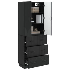 vidaXL Cabinet Set 2 pcs 66 x 34.5 x 87 cm Engineered Wood Black 3