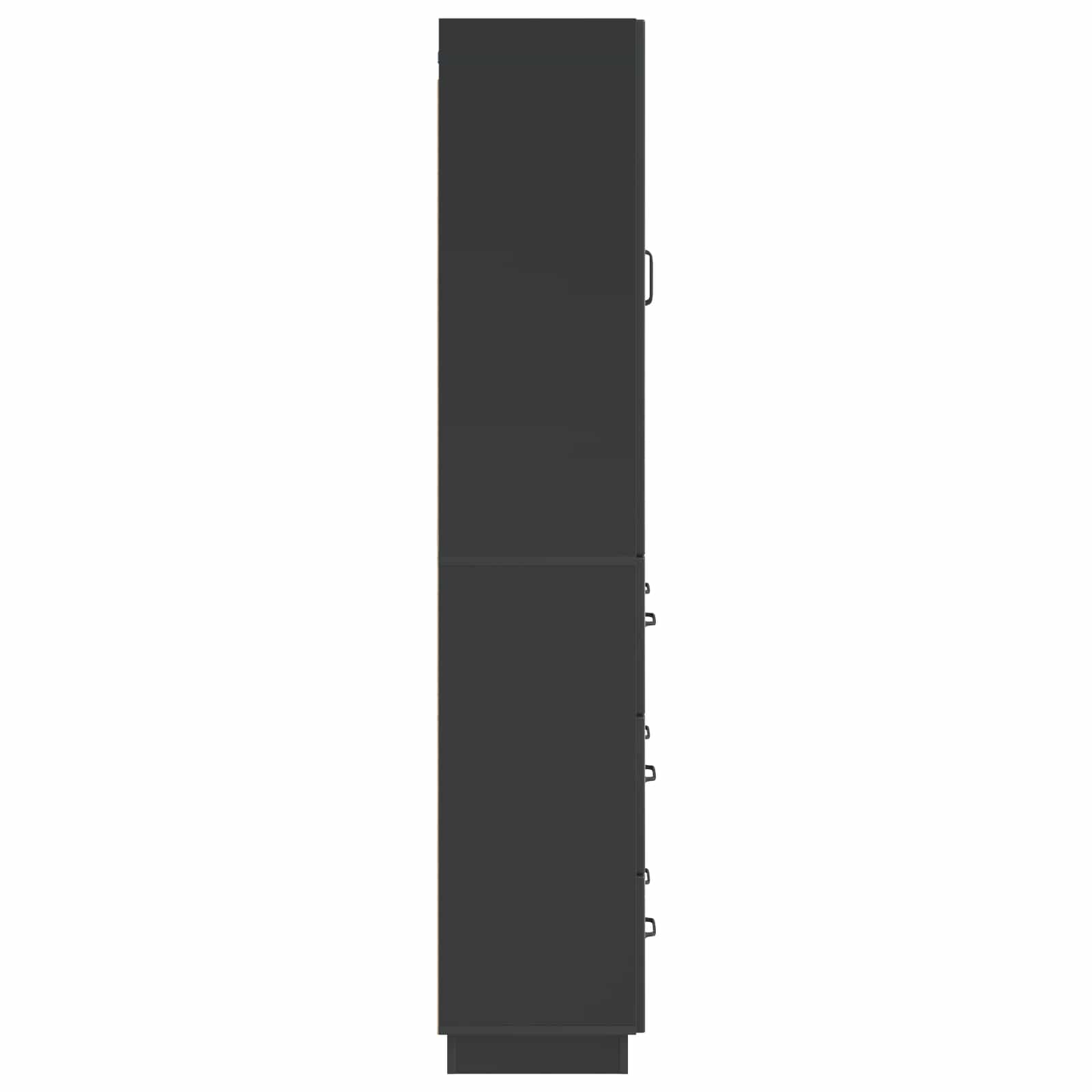 vidaXL Cabinet Set 2 pcs 66 x 34.5 x 87 cm Engineered Wood Black 6