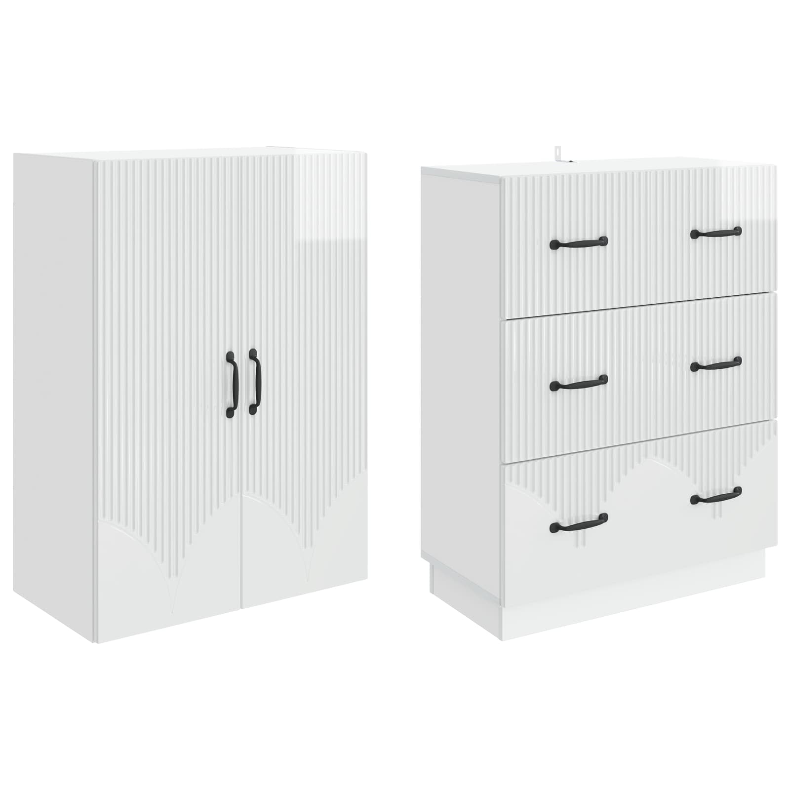 vidaXL Cabinet Set 2 pcs 66 x 34.5 x 87 cm Engineered Wood 4