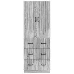 vidaXL Cabinet Set 2 pcs 66 x 34.5 x 87 cm Engineered Wood Grey Sonoma 5