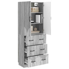 vidaXL Cabinet Set 2 pcs 66 x 34.5 x 87 cm Engineered Wood Grey Sonoma 3