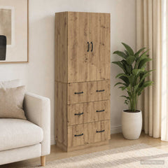 vidaXL Cabinet Set 2 pcs 66 x 34.5 x 87 cm Engineered Wood Artisan Oak 1