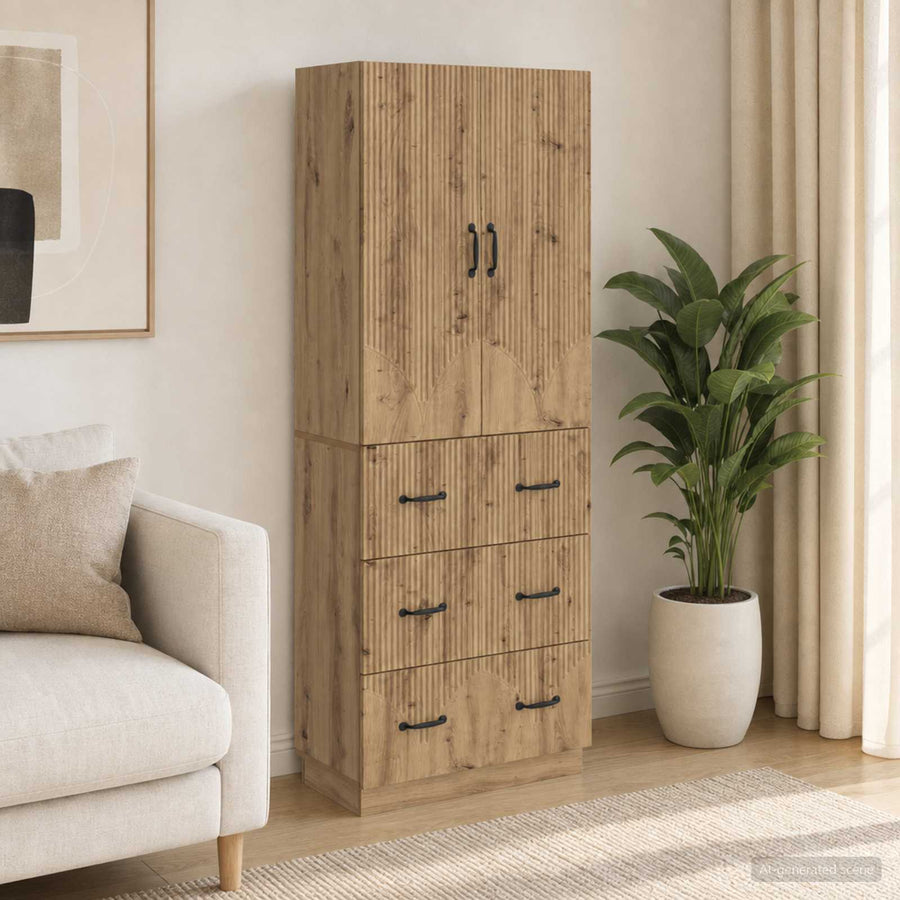 vidaXL Cabinet Set 2 pcs 66 x 34.5 x 87 cm Engineered Wood Artisan Oak 1