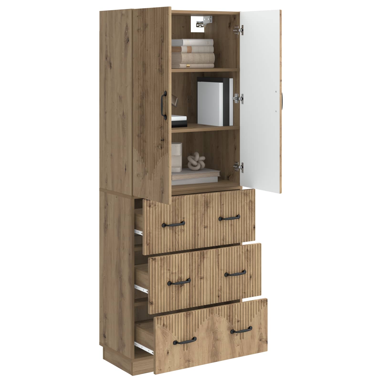 vidaXL Cabinet Set 2 pcs 66 x 34.5 x 87 cm Engineered Wood Artisan Oak 3