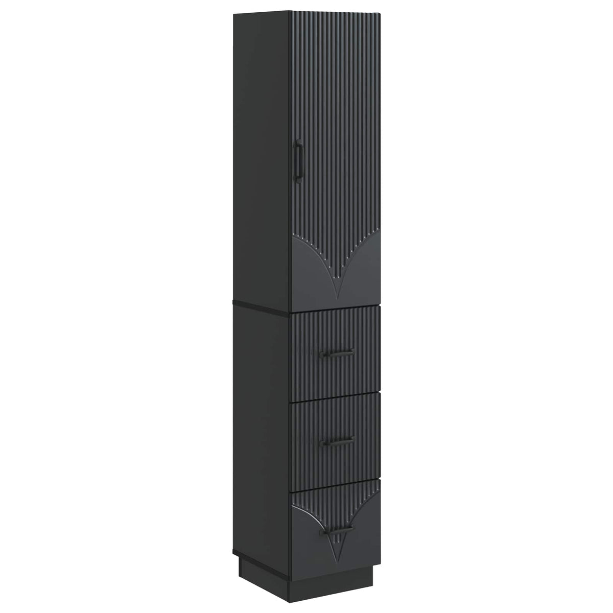 Cabinet Set 2 pcs Engineered Wood Black, image 2