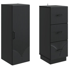 Cabinet Set 2 pcs Engineered Wood Black, image 4