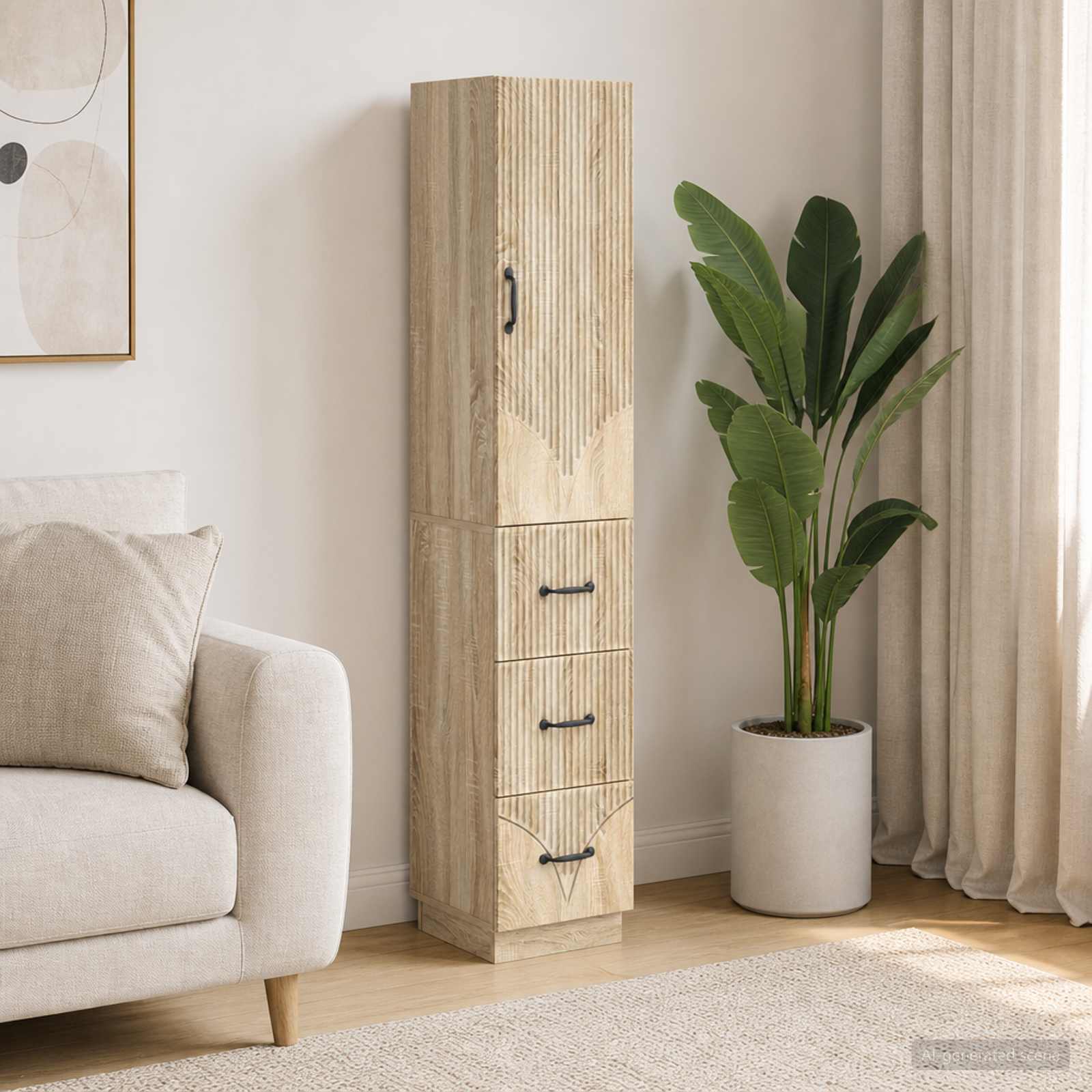 vidaXL Cabinet Set 2 pcs 33 x 34.5 x 87 cm Engineered Wood Sonoma Oak 1