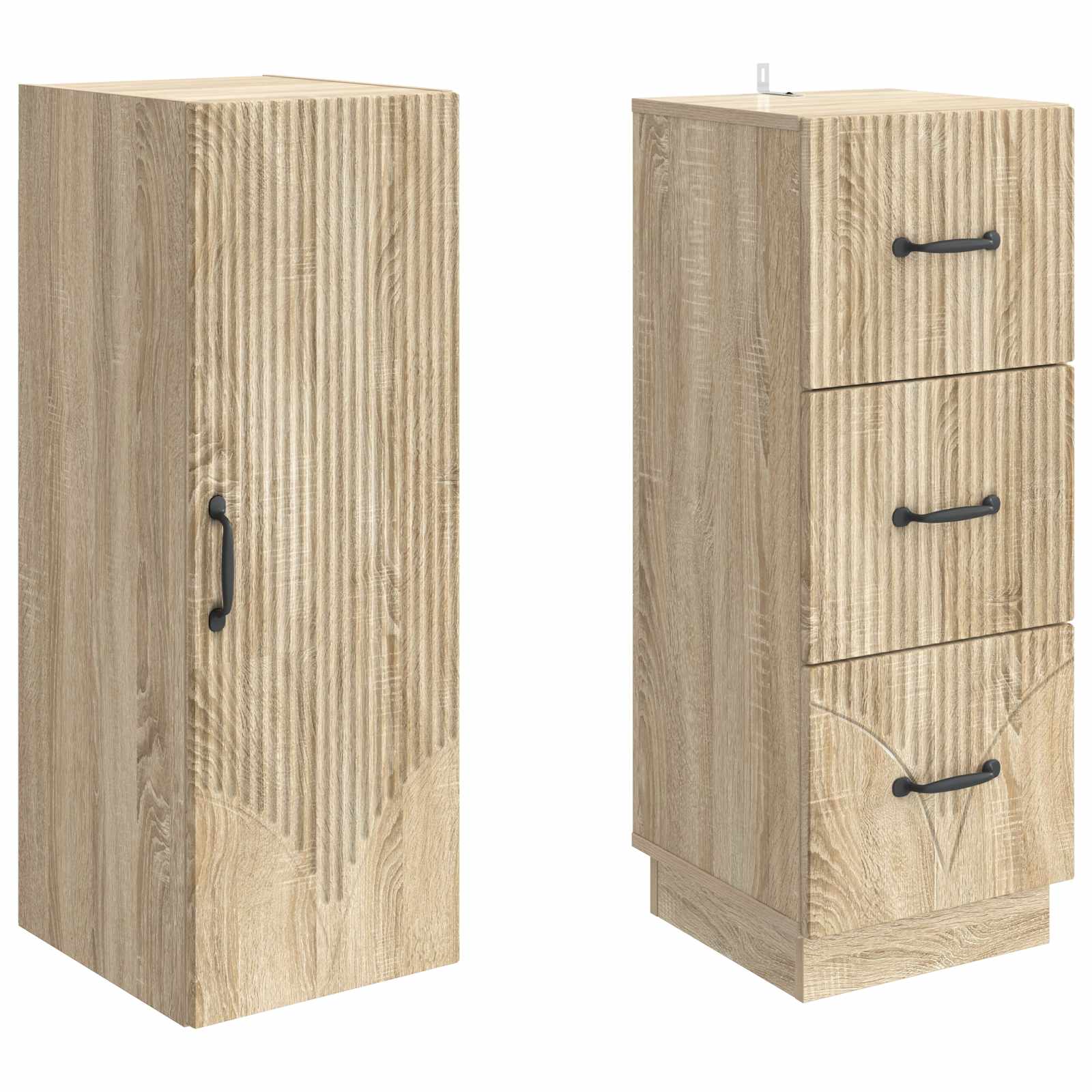 vidaXL Cabinet Set 2 pcs 33 x 34.5 x 87 cm Engineered Wood Sonoma Oak 4