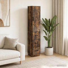 vidaXL Cabinet Set 2 pcs 33 x 34.5 x 87 cm Engineered Wood Smoked Oak 1