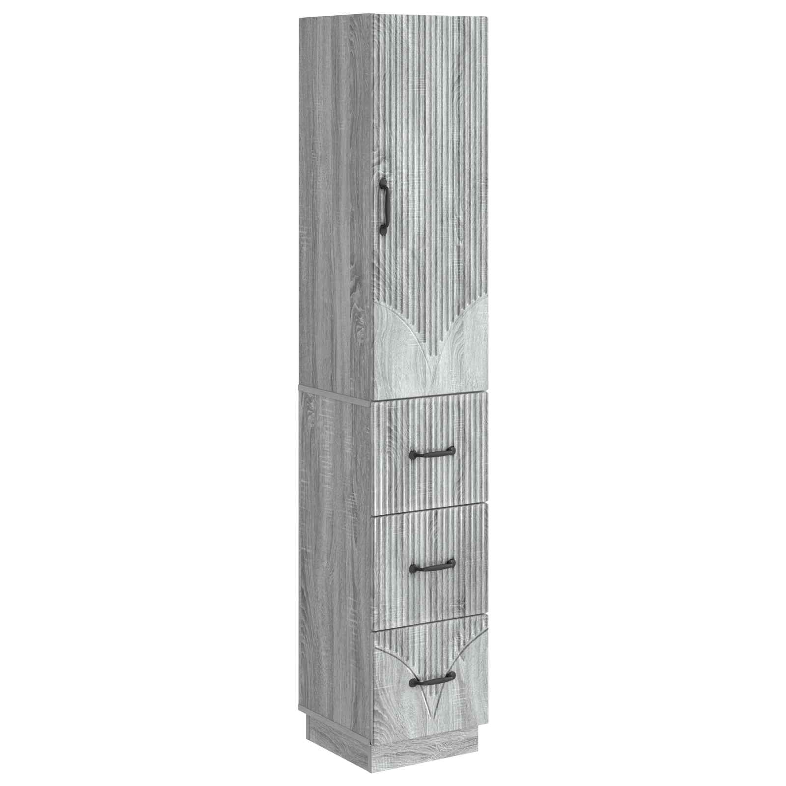 vidaXL Cabinet Set 2 pcs 33 x 34.5 x 87 cm Engineered Wood Grey Sonoma 2