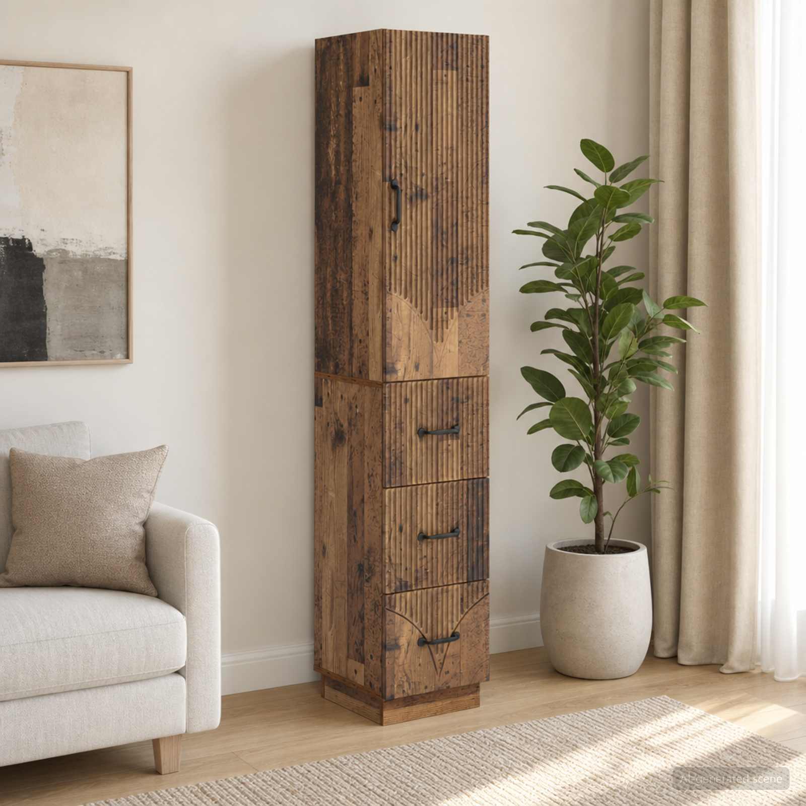 vidaXL Cabinet Set 2 pcs 33 x 34.5 x 87 cm Engineered Wood Old Wood 1