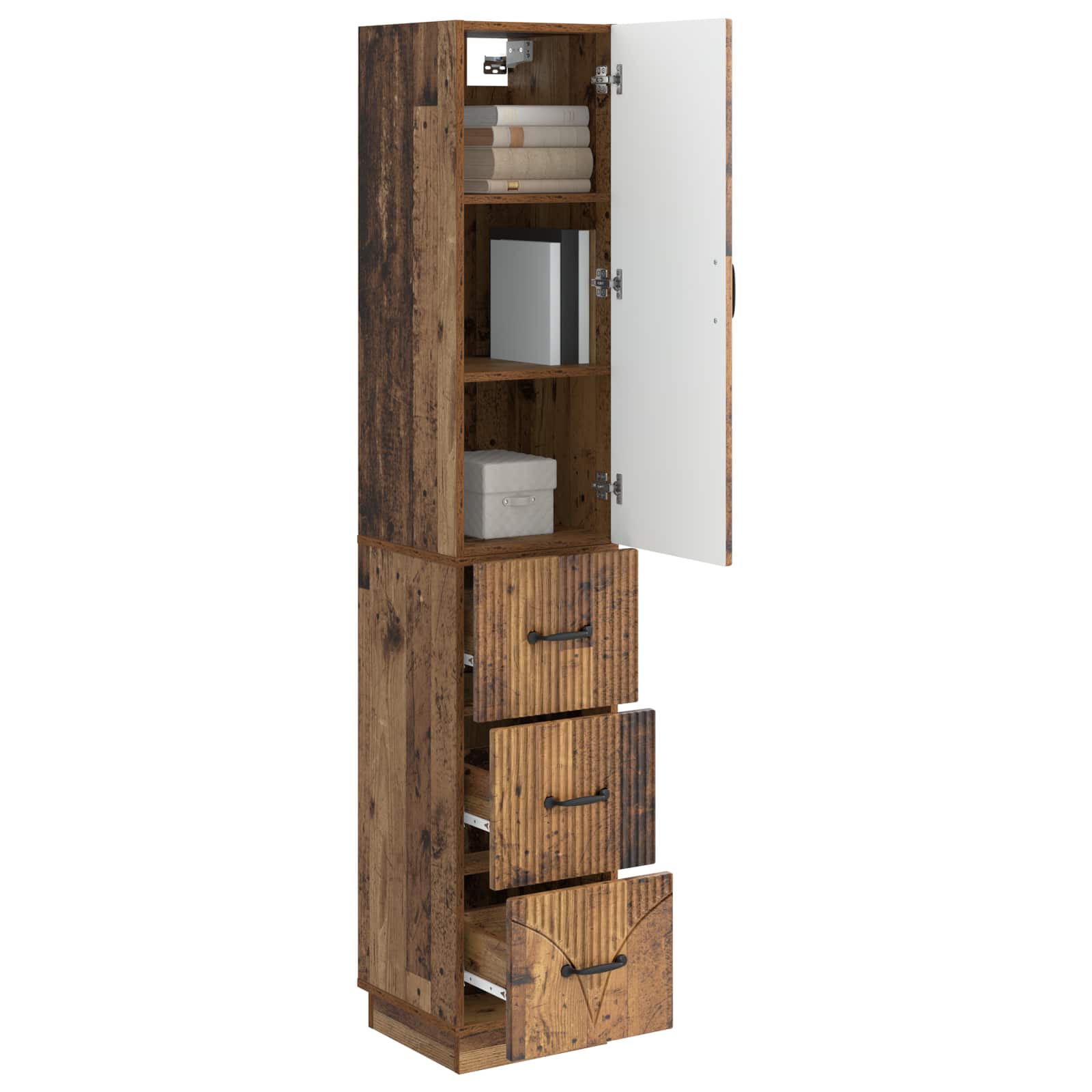 vidaXL Cabinet Set 2 pcs 33 x 34.5 x 87 cm Engineered Wood Old Wood 3