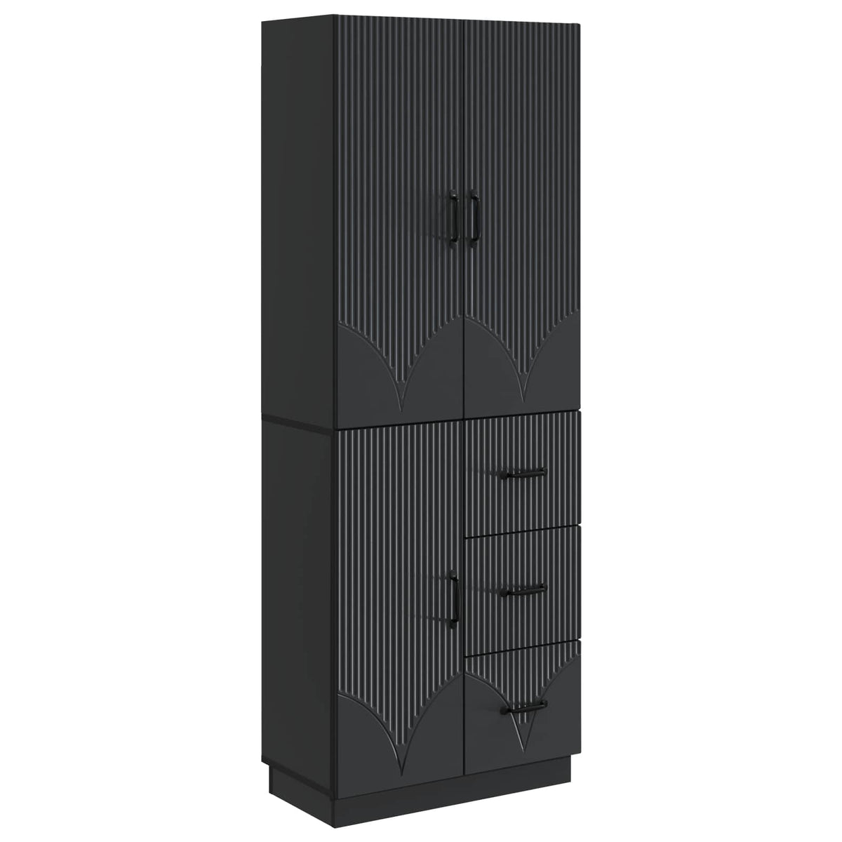 Cabinet Set 2 pcs Engineered Wood Black