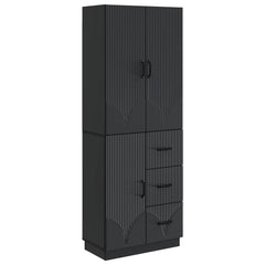 Cabinet Set 2 pcs Engineered Wood Black