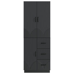 Cabinet Set 2 pcs Engineered Wood Black