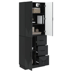 Cabinet Set 2 pcs Engineered Wood Black