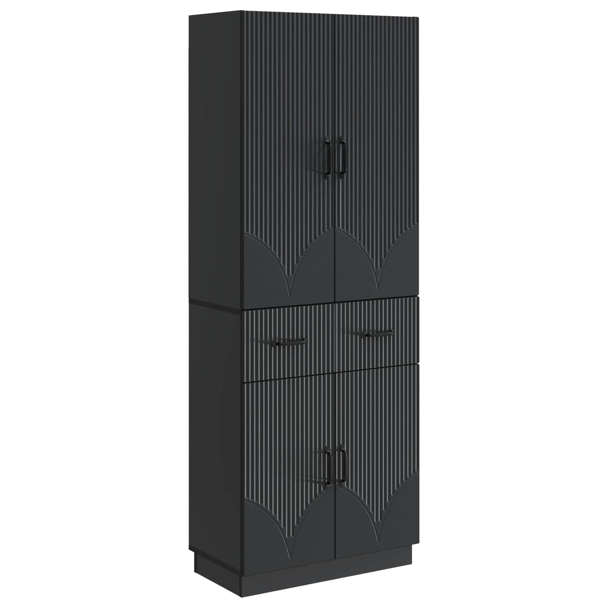 Cabinet Set 2 pcs Engineered Wood Black