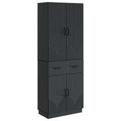Cabinet Set 2 pcs Engineered Wood Black