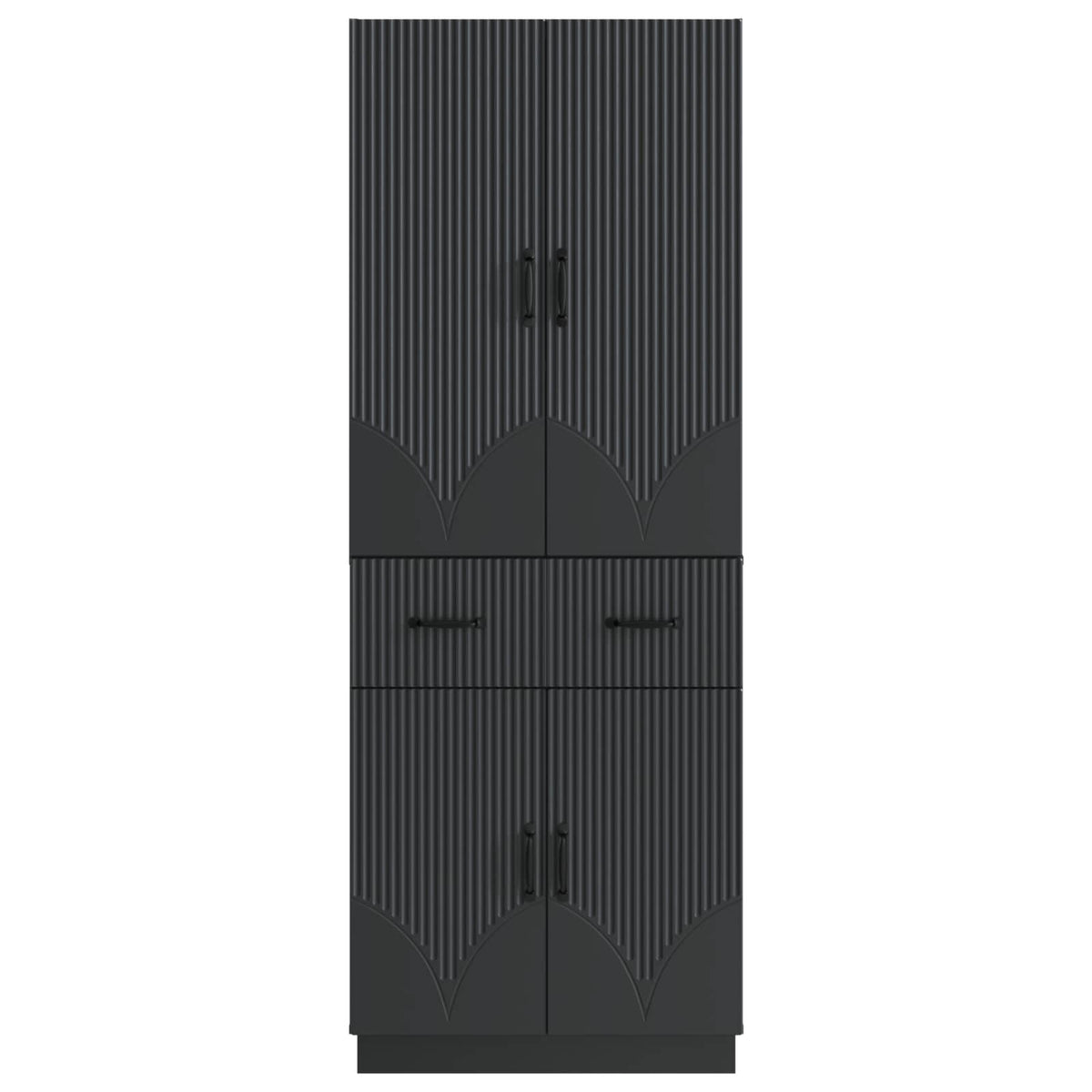 Cabinet Set 2 pcs Engineered Wood Black