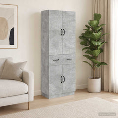 Cabinet Set 2 pcs Engineered Wood Concrete grey