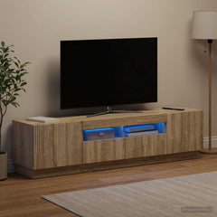 LED TV Cabinet HOORN 3 pcs Engineered Wood Sonoma oak 81 cm