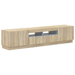 LED TV Cabinet HOORN 3 pcs Engineered Wood Sonoma oak 81 cm