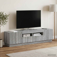 LED TV Cabinet HOORN 3 pcs Engineered Wood Grey sonoma 81 cm