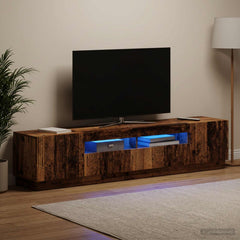 LED TV Cabinet HOORN 3 pcs Engineered Wood Old wood 100 cm