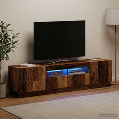 LED TV Cabinet HOORN 3 pcs Engineered Wood Old wood 81 cm