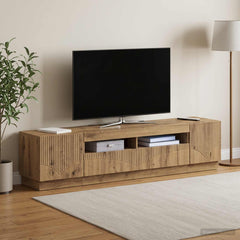 LED TV Cabinet HOORN 3 pcs Engineered Wood Artisan oak 100 cm