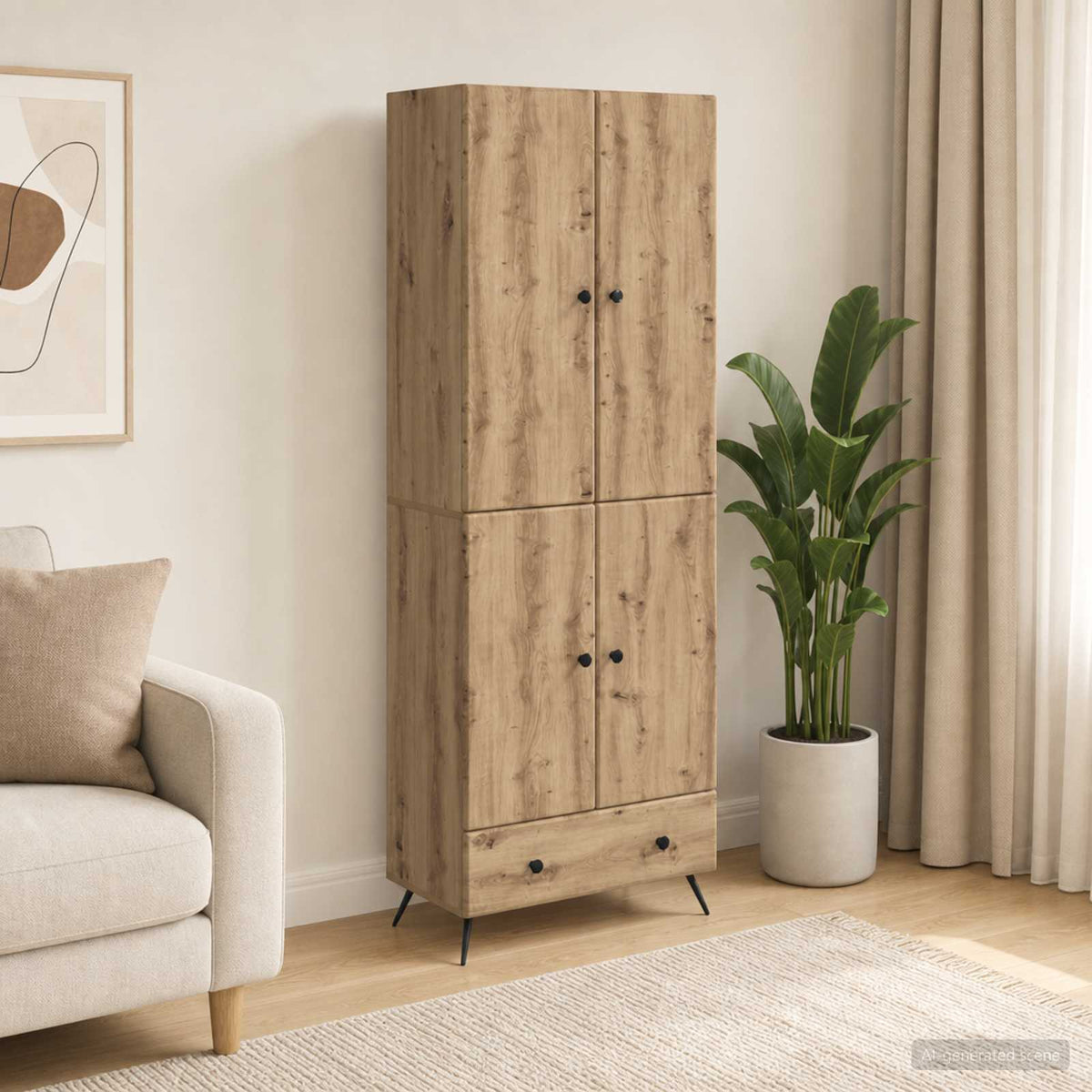 Cabinet Set 2 pcs Engineered Wood Artisan oak