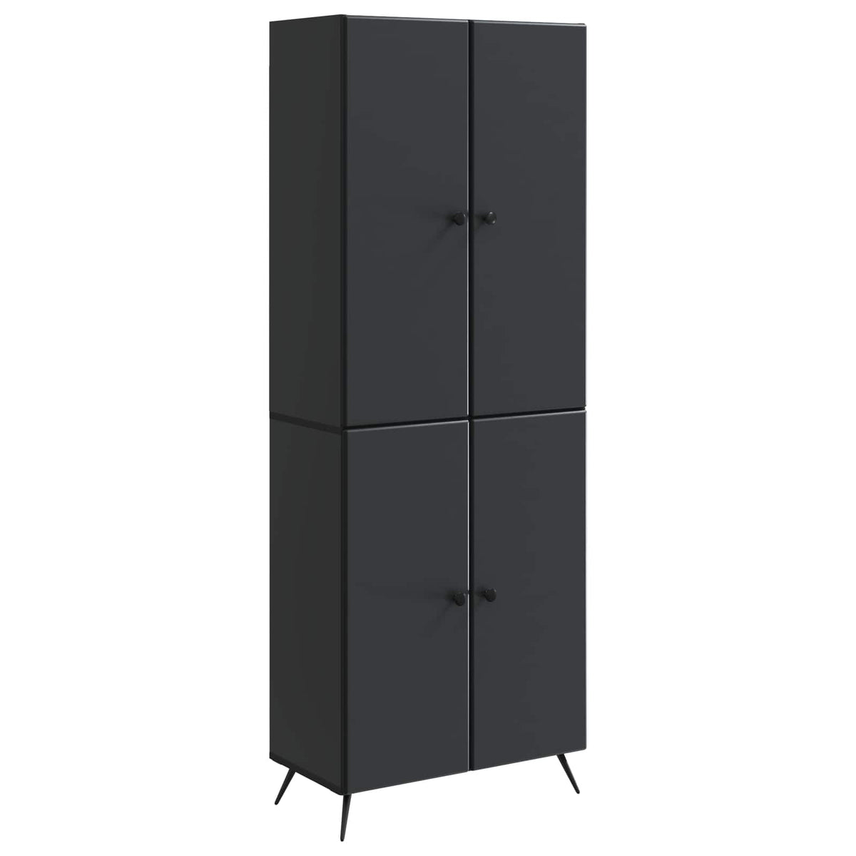 Cabinet Set 2 pcs Engineered Wood Black