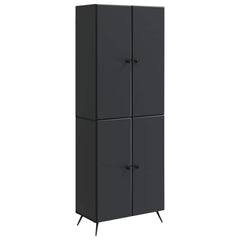 Cabinet Set 2 pcs Engineered Wood Black