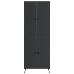 Cabinet Set 2 pcs Engineered Wood Black