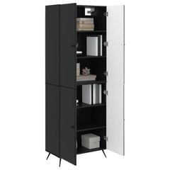 Cabinet Set 2 pcs Engineered Wood Black