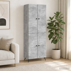 Cabinet Set 2 pcs Engineered Wood Concrete grey