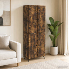 Cabinet Set 2 pcs Engineered Wood Smoked oak