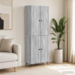 Cabinet Set 2 pcs Engineered Wood Grey sonoma