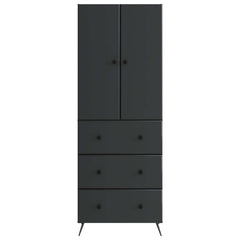 vidaXL Cabinet Set 2 pcs 66 x 34.5 x 90 cm Engineered Wood Black 5