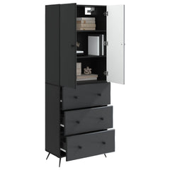 vidaXL Cabinet Set 2 pcs 66 x 34.5 x 90 cm Engineered Wood Black 3