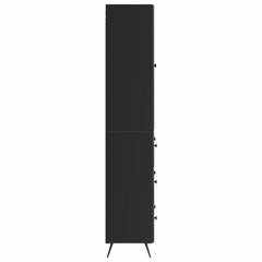 vidaXL Cabinet Set 2 pcs 66 x 34.5 x 90 cm Engineered Wood Black 6