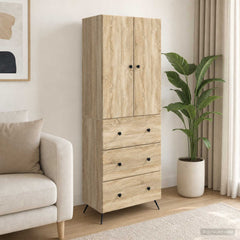 vidaXL Cabinet Set 2 pcs 66 x 34.5 x 90 cm Engineered Wood Sonoma Oak 1