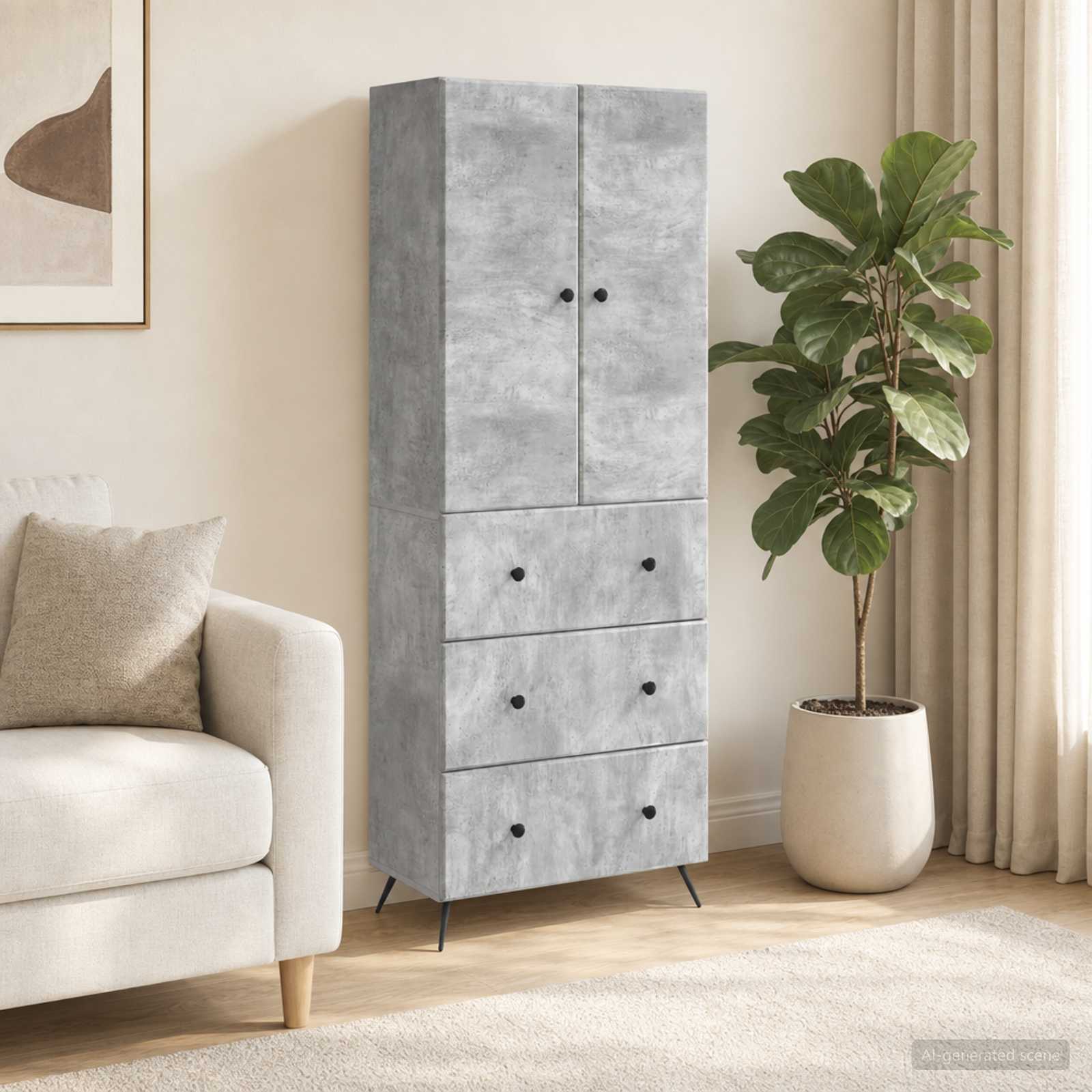 vidaXL Cabinet Set 2 pcs 66 x 34.5 x 90 cm Engineered Wood 1