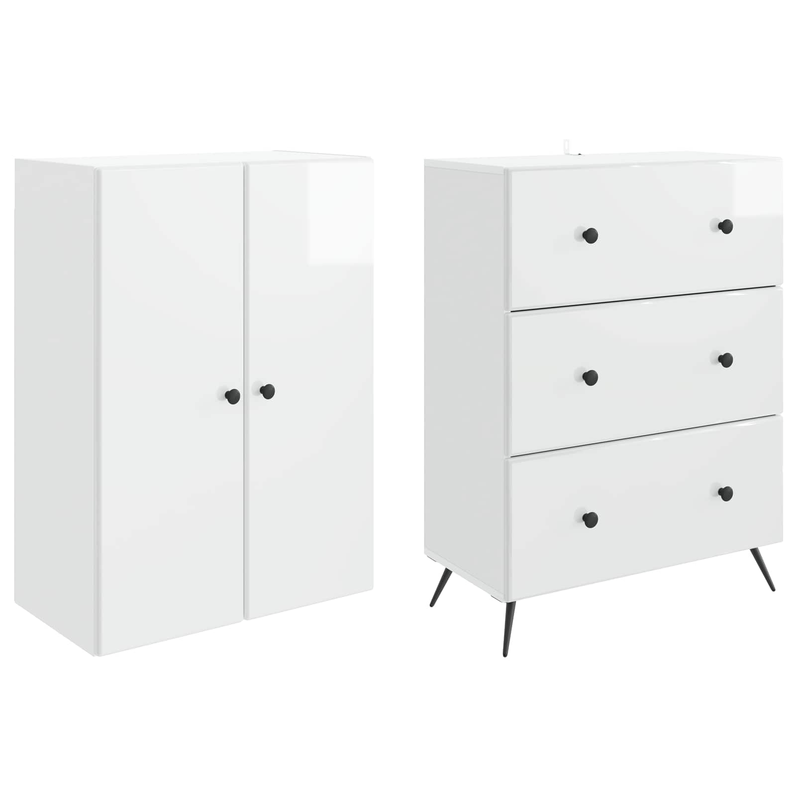vidaXL Cabinet Set 2 pcs 66 x 34.5 x 90 cm Engineered Wood 4