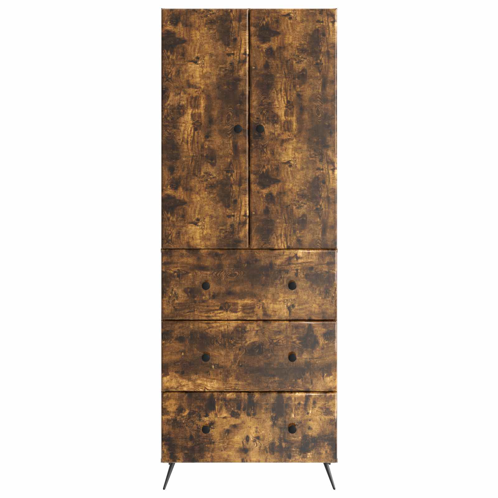vidaXL Cabinet Set 2 pcs 66 x 34.5 x 90 cm Engineered Wood Smoked Oak 5