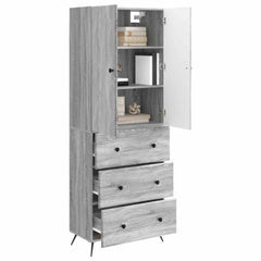 vidaXL Cabinet Set 2 pcs 66 x 34.5 x 90 cm Engineered Wood Grey Sonoma 3